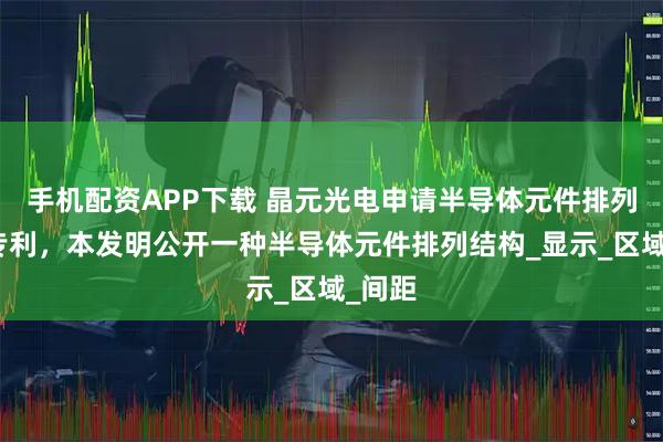 手机配资APP下载 晶元光电申请半导体元件排列结构专利，本发明公开一种半导体元件排列结构_显示_区域_间距