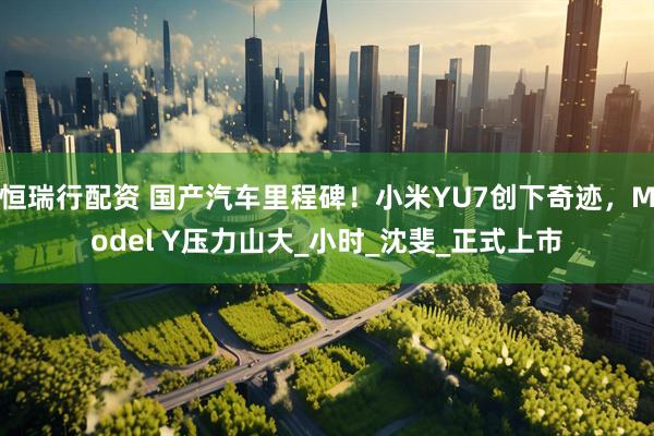 恒瑞行配资 国产汽车里程碑！小米YU7创下奇迹，Model Y压力山大_小时_沈斐_正式上市